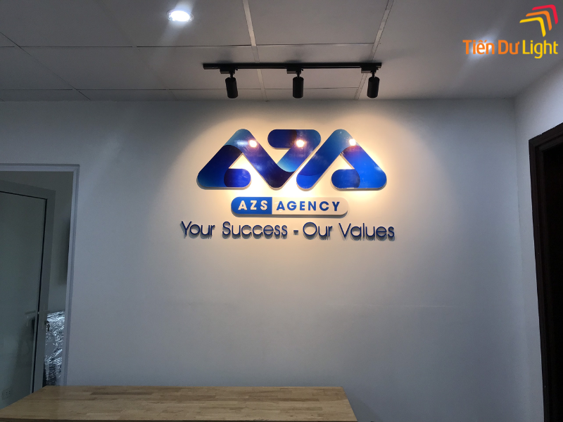 Logo backdrop chữ nổi mica