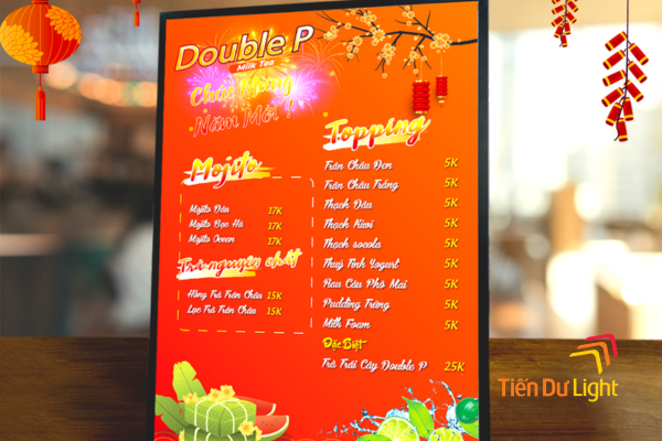 Bảng menu đèn led 