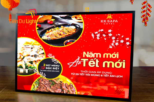 Thiết kế hài hòa bắt mắt giúp bảng led menu phát huy tối đa hiệu quả