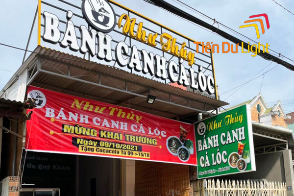 Bảng hiệu bánh canh cá lóc ấn tượng, thu hút