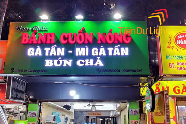 Mẫu bảng hiệu bánh cuốn nóng