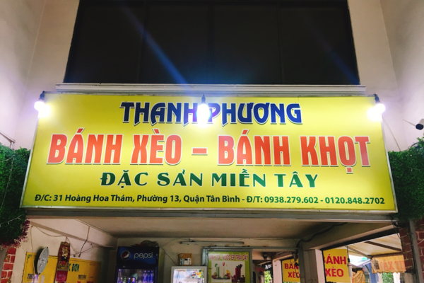 Bảng hiệu bánh xèo hút nổi