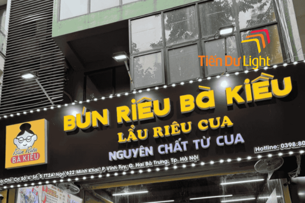 Bảng hiệu bún riêu chữ nổi