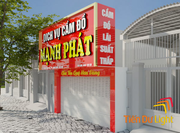 Mẫu bảng hiệu cầm đồ phong cách hiện đại, gây ấn tượng
