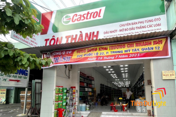 Bảng hiệu Castrol chuẩn nhận diện thương hiệu