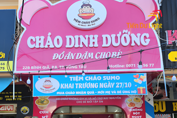 Bảng hiệu cháu dinh dưỡng chữ nổi nền alu
