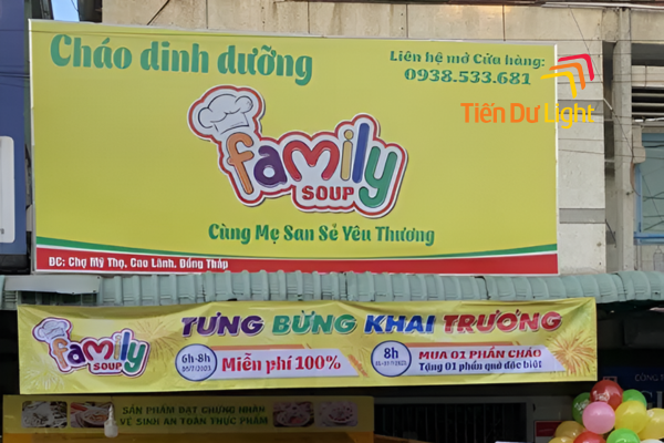 Bảng hiệu cháu dinh dưỡng bạt in UV