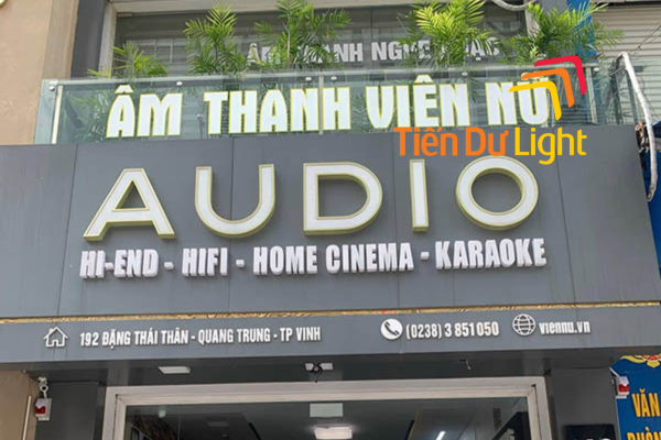 Mẫu bảng hiệu cửa hàng âm thanh chữ nổi 3D