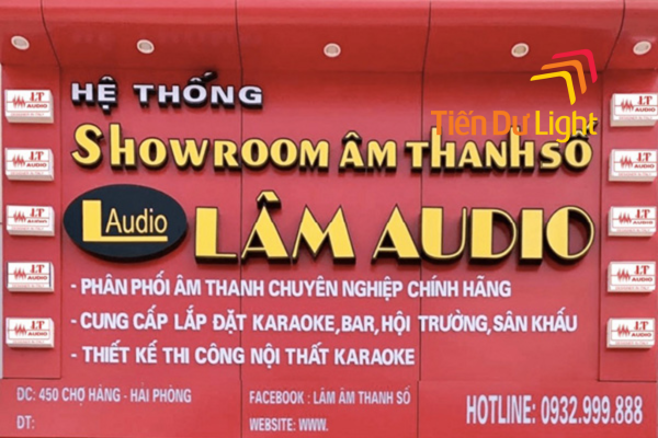 Giá bảng hiệu cửa hàng âm thanh phụ thuộc nhiều yếu tố