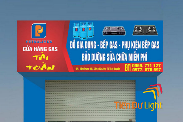 Ưu điểm của bảng hiệu cửa hàng gas