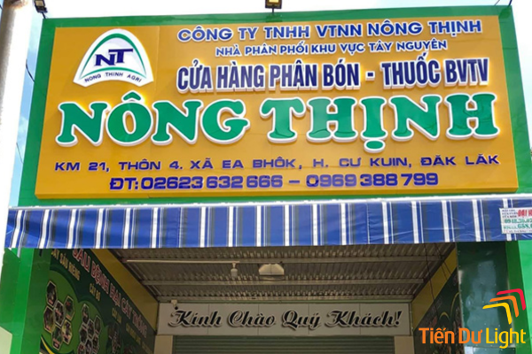 Bảng hiệu cửa hàng vật tư nông nghiệp chữ nổi bắt mắt