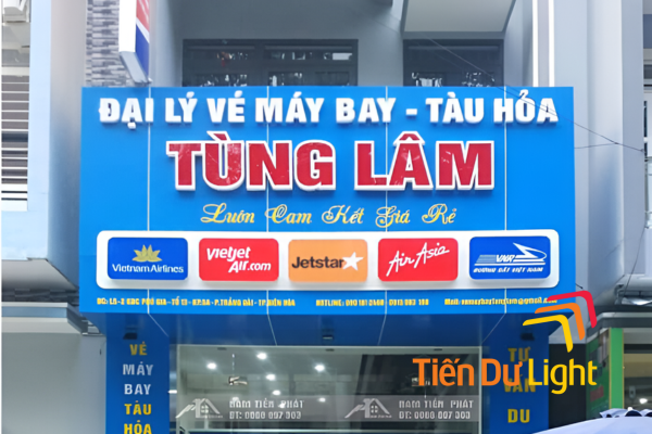 Bảng hiệu đại lý vé máy bay chữ nổi 