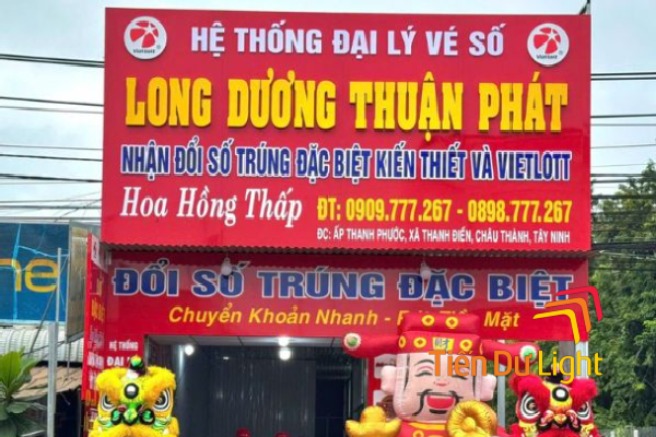 Bảng hiệu đại lý vé số chữ nổi