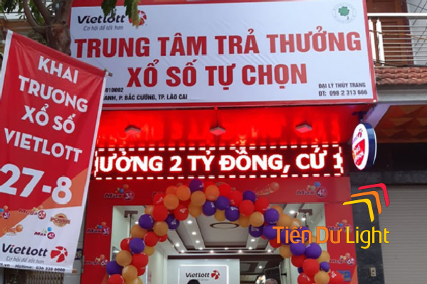 Bảng hiệu vé số trung tâm xổ số