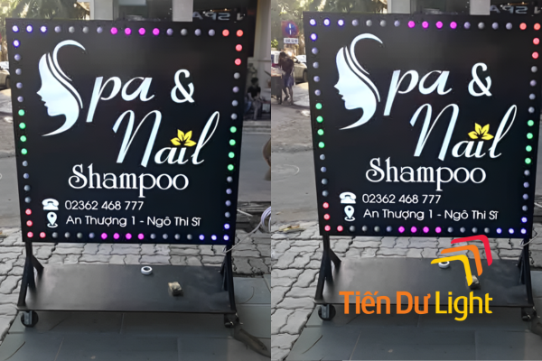 Bảng hiệu đứng 2 mặt spa