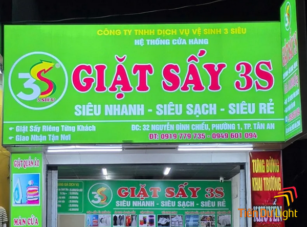 Bảng hiệu giặt sấy đèn Led nổi bật