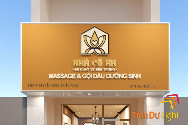 Bảng hiệu gỗ gội đầu dưỡng sinh mang phong cách mộc mạc