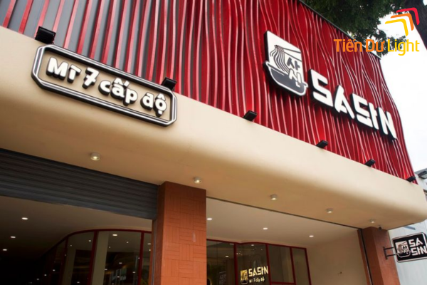 Bảng hiệu mì cay 7 cấp độ chữ nổi