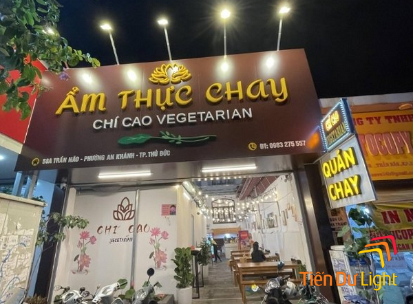 mẫu bảng hiệu quán chay đẹp, ấn tượng, mới nhất 2025