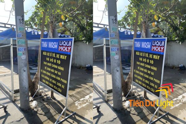 Biển vẫy đứng rửa xe ô tô