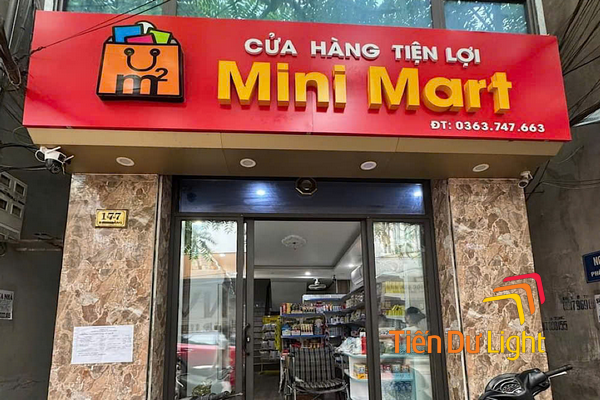 Tìm hiểu về bảng hiệu siêu thị mini