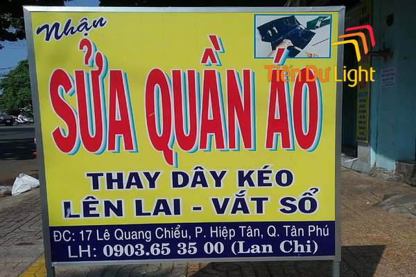 Những điều cần biết về bảng hiệu sửa quần áo