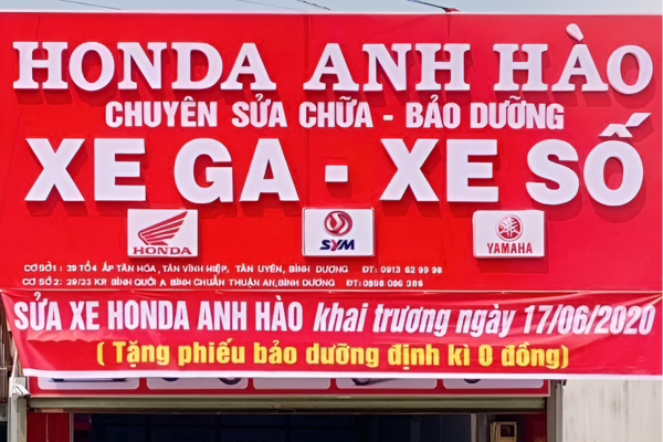 Mẫu bảng hiệu sửa xe máy 
