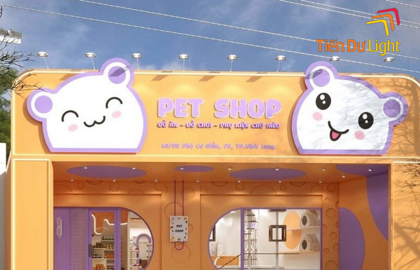 Bảng hiệu thú cưng phong cách hiện đại, nổi bật cả ngày lẫn đêm
