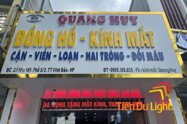 Bảng hiệu tiệm đồng hồ chữ nổi