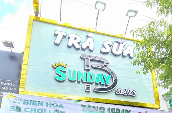Các vị trí thường đặt bảng hiệu trà sữa