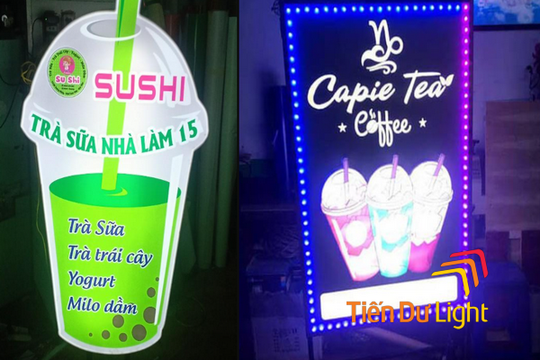 Bảng hiệu trà sữa nhà làm có nhiều kiểu dáng bắt mắt