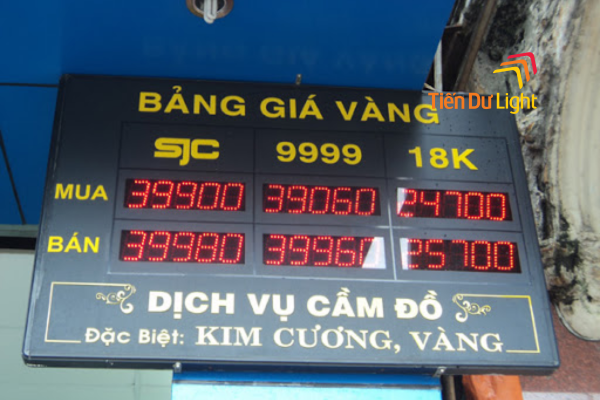 Bảng led giá vàng thay đổi thông tin linh hoạt