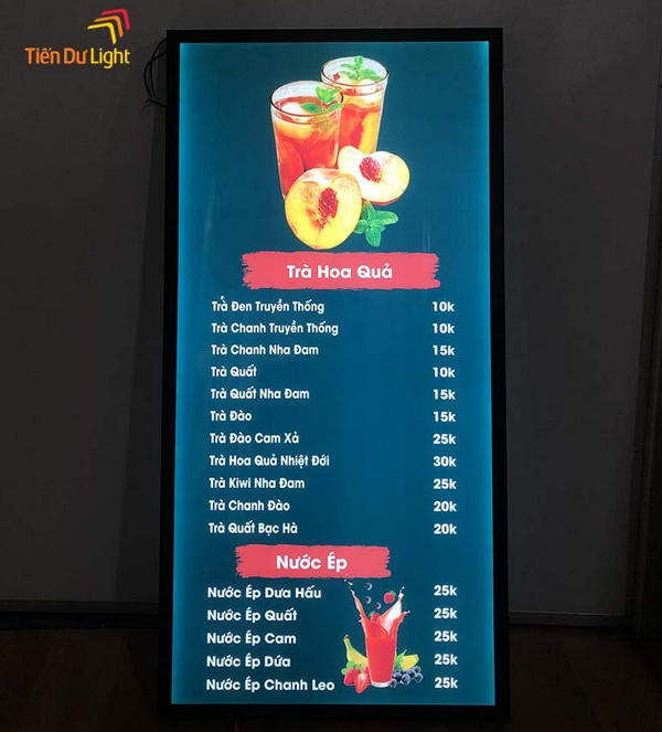 Đặc điểm nổi bật của bảng menu đèn led