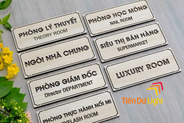 Bảng tên phòng làm việc gỗ