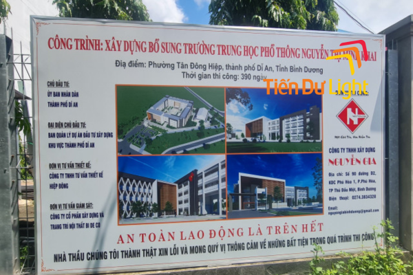 Bảng hiệu thông tin công trình cần thể hiện đầy đủ rõ ràng