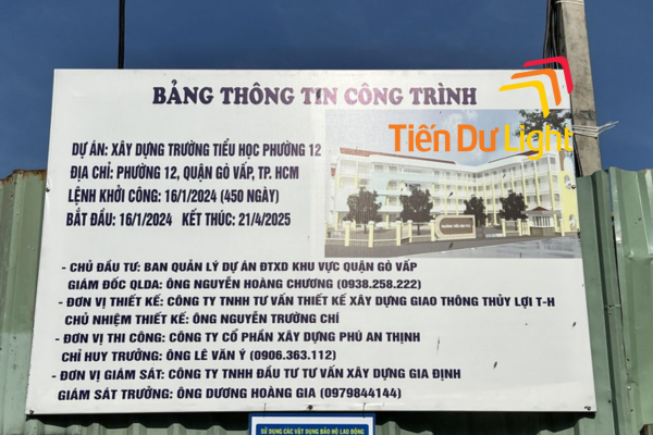 Bảng hiệu công trình là hạng mục bắt buộc của mỗi dự án