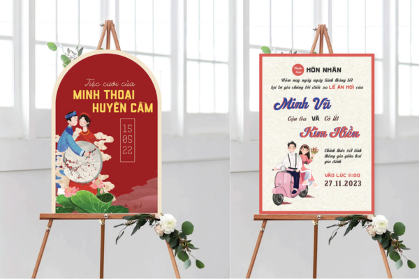 Biển chỉ dẫn tiệc cưới 