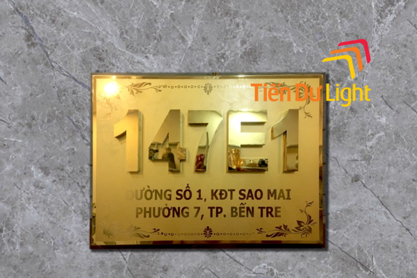 Biển số nhà đồng