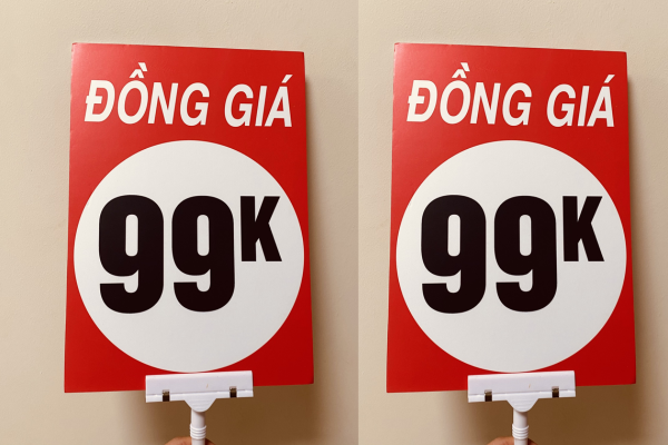 Biển khuyến mãi giúp thu hút sự chú ý khách hàng