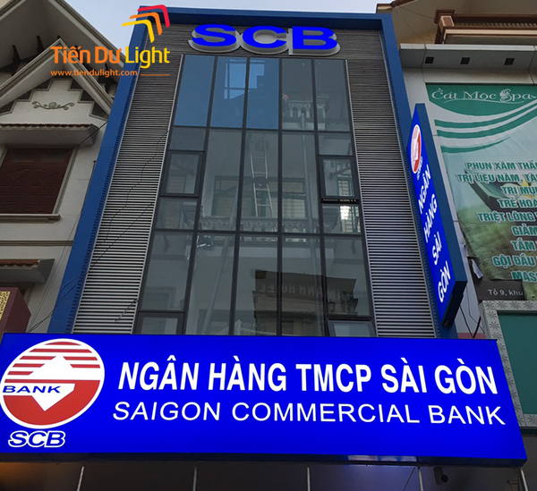 Hệ thống biển bảng mặt tiền ngân hàng SCB 