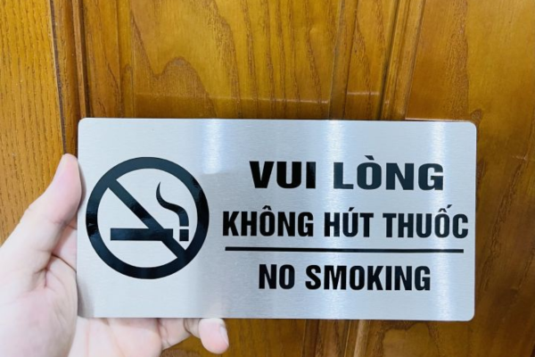 Biển no smoking inox