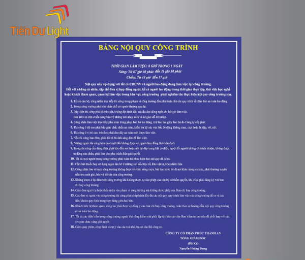 Những điều cần biết về biển nội quy