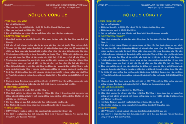 Biển nội quy công ty tạo nề nếp kỷ luật cho nhân viên