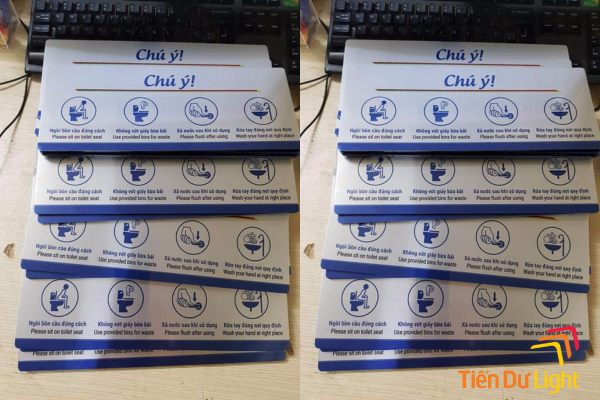 Biển nội quy trong toilet inox ăn mòn