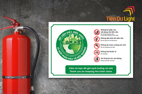 Biển nội quy trong toilet truyền tải quy đinh chung
