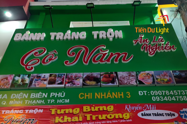 Biển quảng cáo bánh tráng trộn đẹp