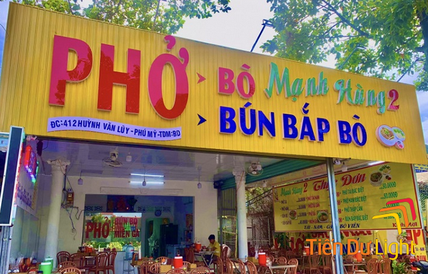 Biển hiệu bún phở thiết kế sáng tạo, độc đáo