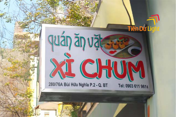 Biển quảng cáo quán ăn vặt hộp đèn