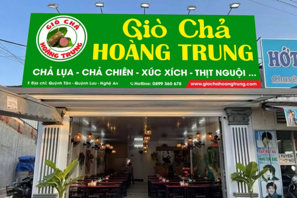 Biển quảng cáo giò chả tăng nhận diện thương hiệu