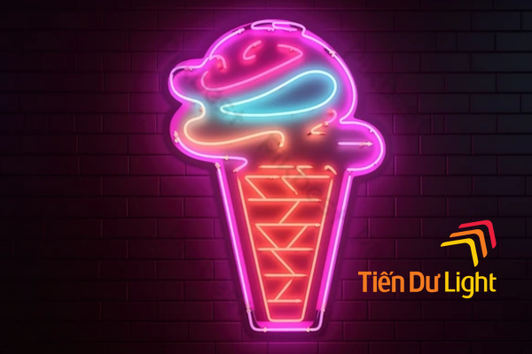 Bảng hiệu kem ốc quế neonsign